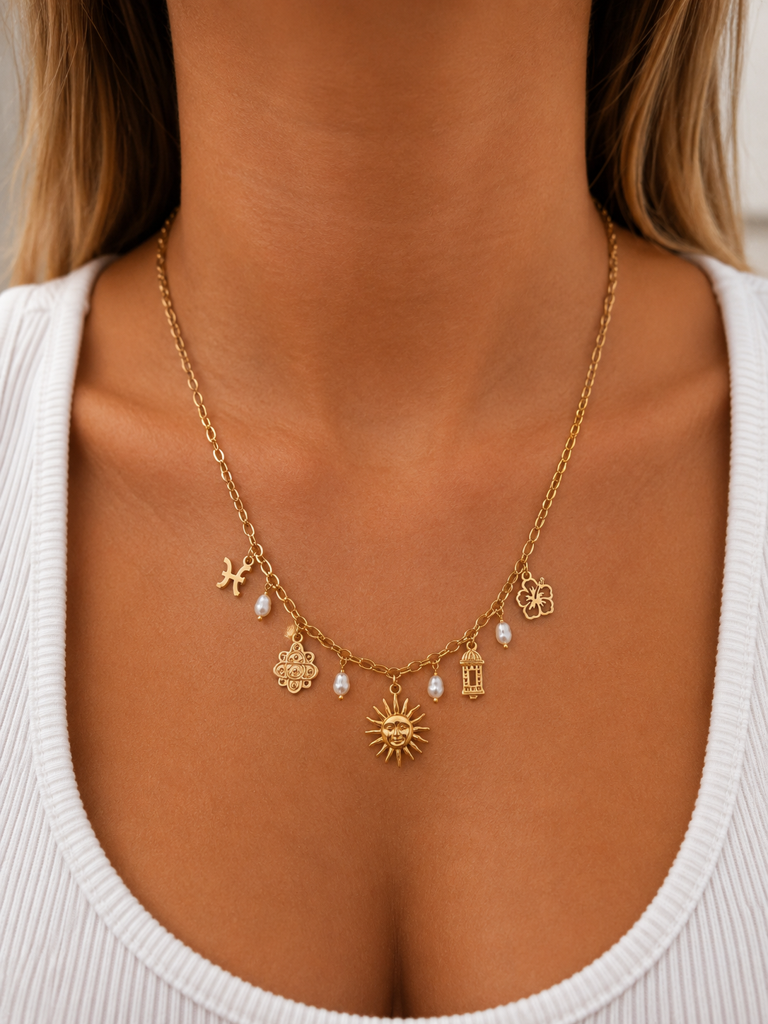 Collier Soleil Perlé