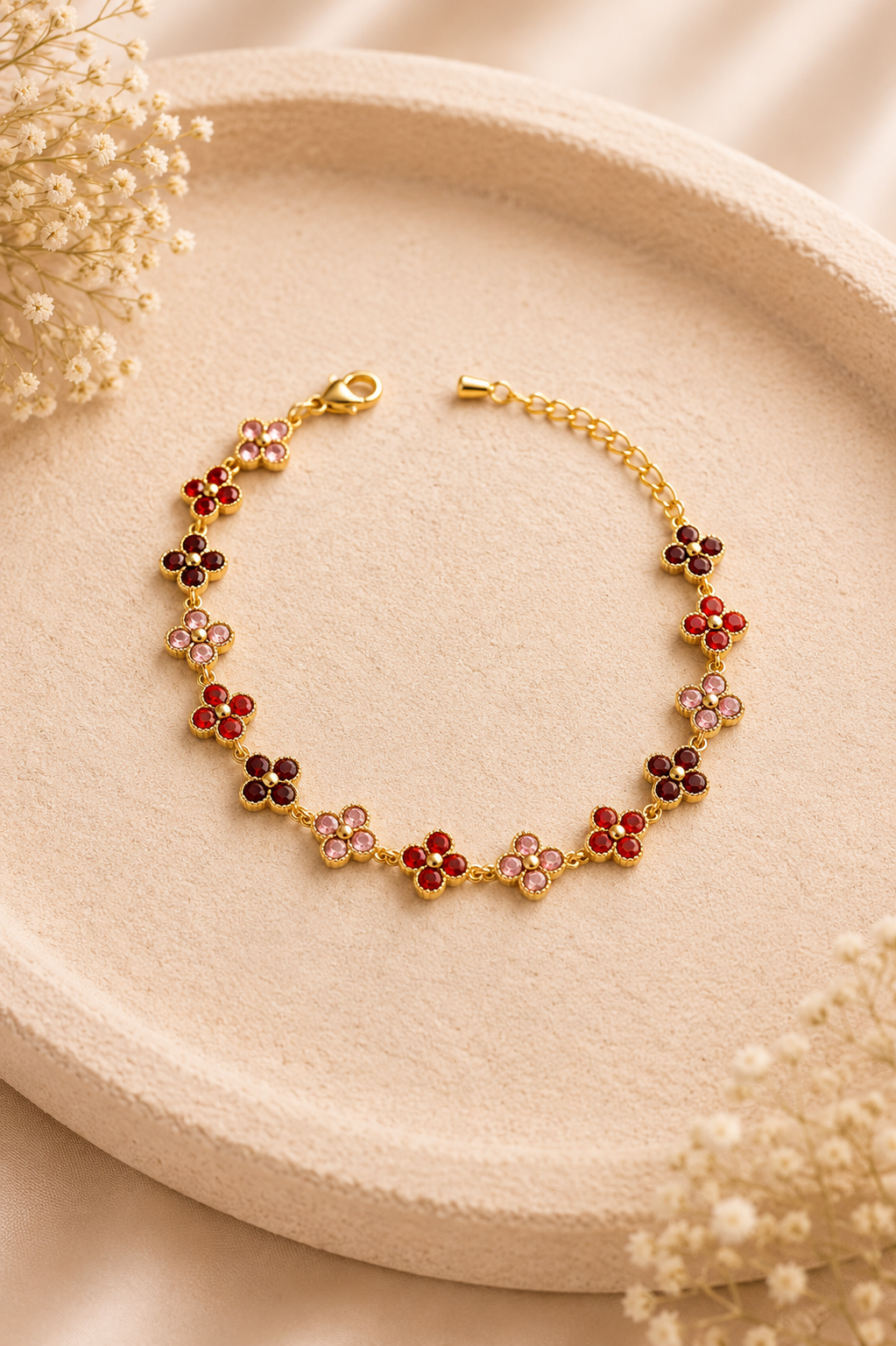 Bracelet Flower Ruby