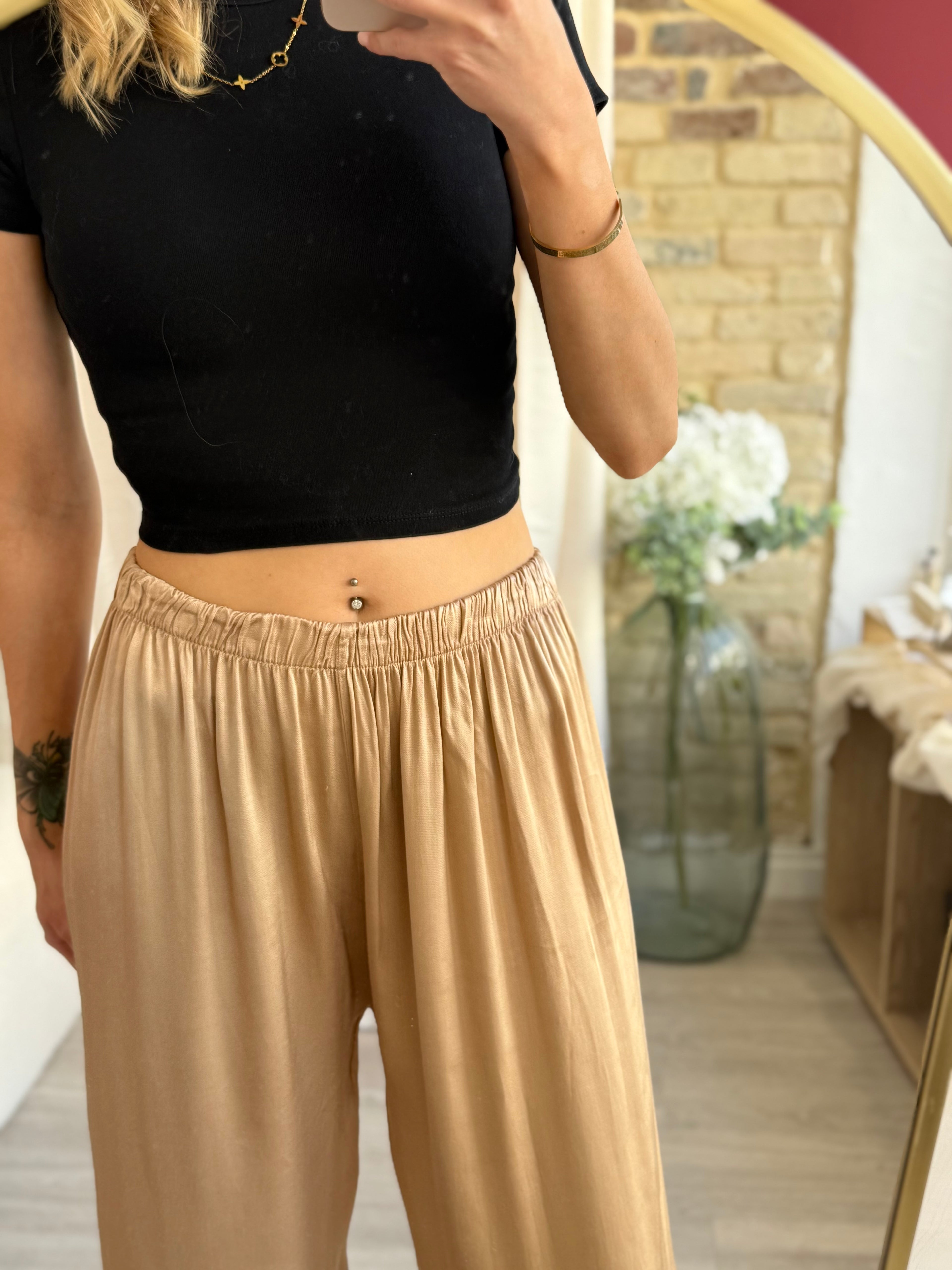 Pantalon Satin Champagne