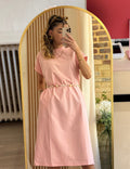 Robe T-Shirt Rose Poudré Oversize Femme