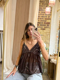 Top Bohème Chocolat Pailleté
