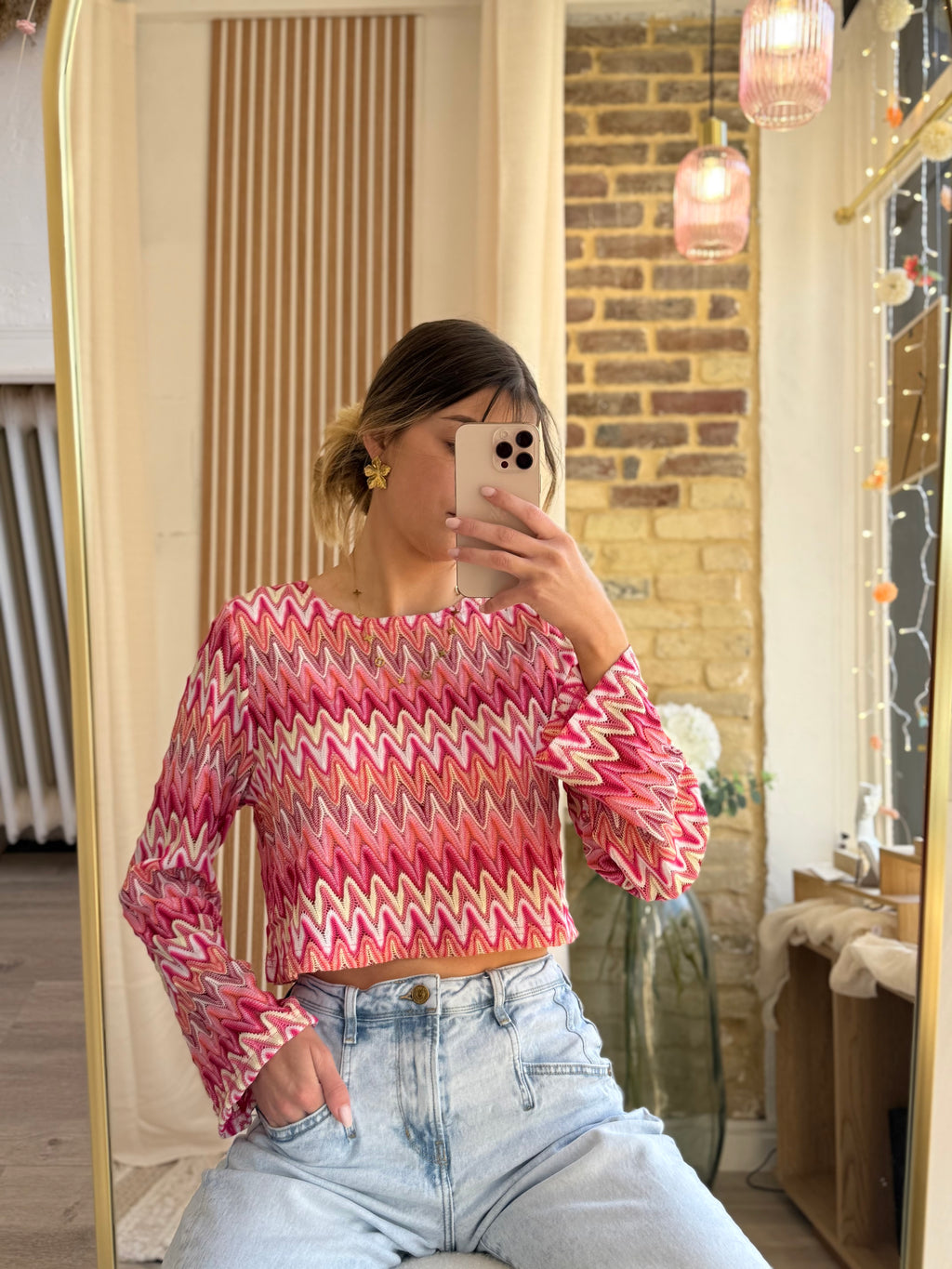 Top Sunset Waves Rose & Corail