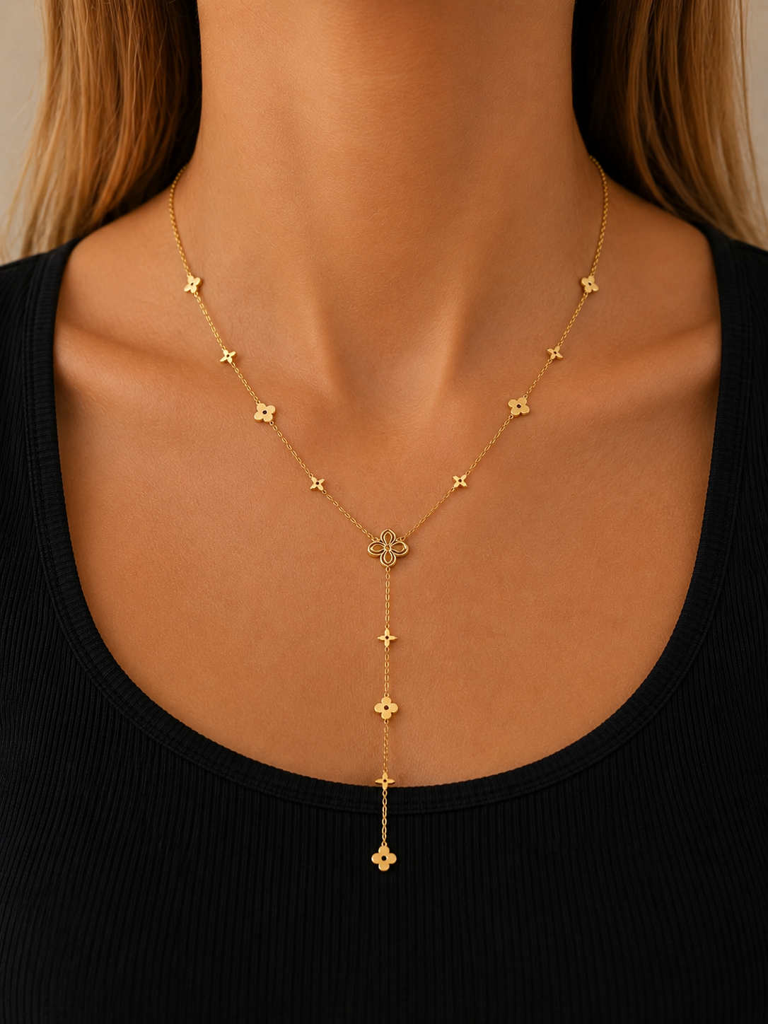 Collier Éclat Floral Doré