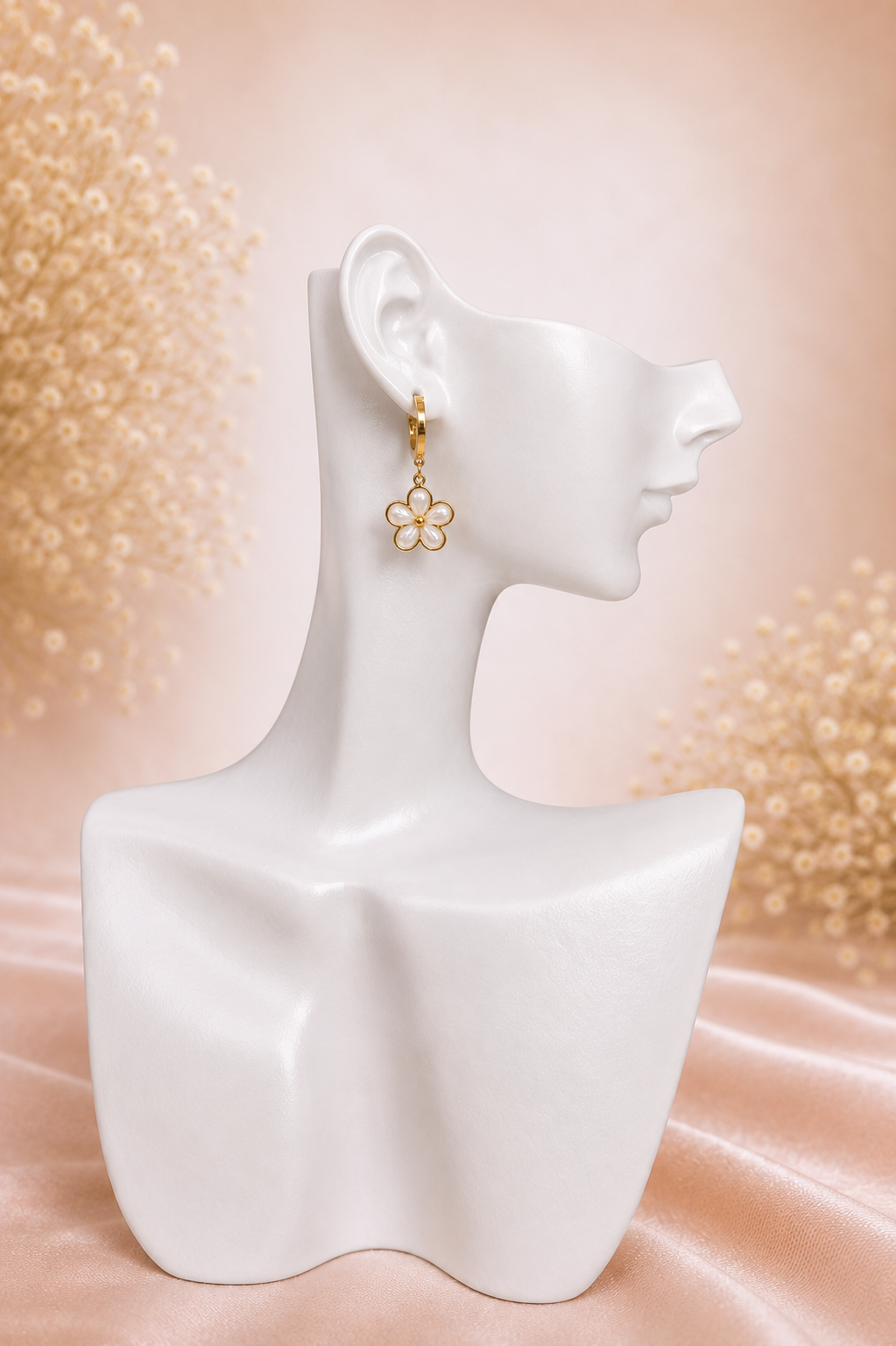 Boucles d’Oreilles Daisy Nacrée