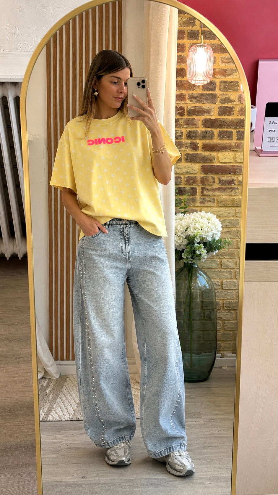 T-shirt Iconic Jaune Pois