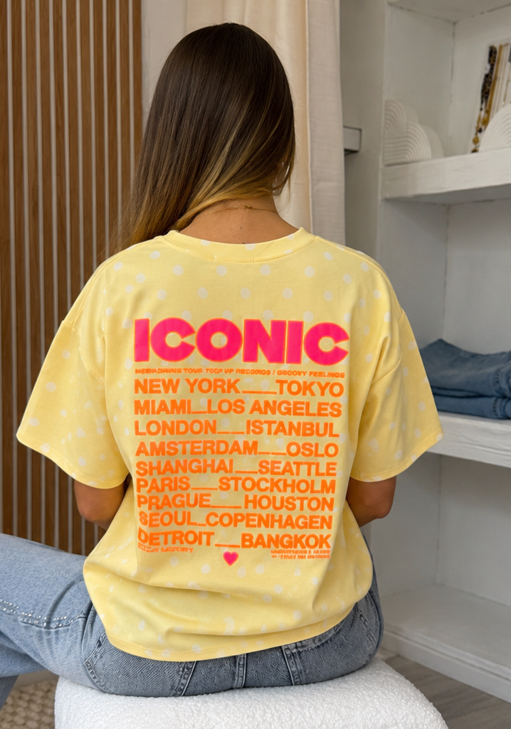 T-shirt Iconic Jaune Pois